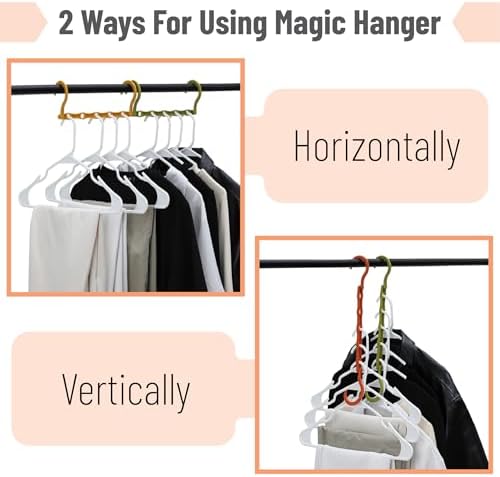 Mr. Pen- Space Saving Hangers, 8 pcs, 360° Rotating Hooks | Magic Cascading Hanger Organizer with 5 Enclosed Slots, Closet Organizers and Storage for Clothes - Image 4