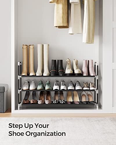 SONGMICS 3-Tier Shoe Rack, Shoe Storage for Hallway Closet - Image 4
