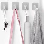 DDMY Adhesive Wall Hooks Clear 50lb(Max) Heavy Duty Hanging Sticky-10 Pack - Image 5