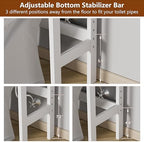 Yardenaler Over-The-Toilet Storage Shelf with Doors, Bathroom Freestanding Space Saver Organizer with Adjustable Shelf, White - Image 5