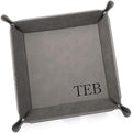 Lifetime Creations Monogrammed Valet Tray (Gray) - Personalized Vegan Leather Catchall, Change Tray, Groomsmen Gift, Desk Dresser Organizer by LifetimeCreations