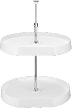 Rev-A-Shelf 20" Dual Shelf Lazy Susan D-Shaped for Corner Wall in Cabinet Kitchen Storage Organization, Turntable Storage White, 7012-20-11-52 - Image 9