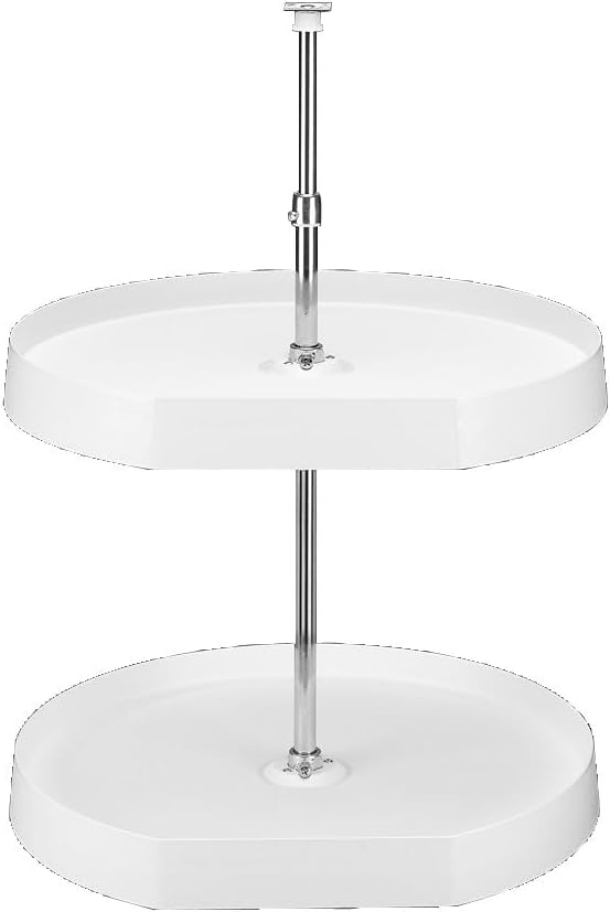 Rev-A-Shelf 20" Dual Shelf Lazy Susan D-Shaped for Corner Wall in Cabinet Kitchen Storage Organization, Turntable Storage White, 7012-20-11-52 - Image 9