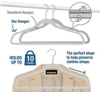50 Pack Slim Plastic Clothes Hangers Grey | 17.7 in adult size, 0.2 in profile, non-velvet ABS, anti-slip grooves, Closets/dorms/laundry - Image 5