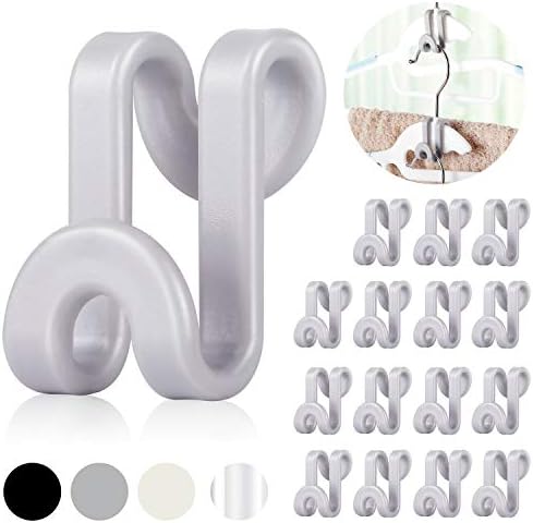 Mlici 60 Pcs Space Saving Hanger Connector Hooks for Closet Organizer, Gray by Mlici