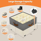 Foyego 2 Pack Shoe Organizer for Closet, with Wheels, Beige and Grey - Image 2