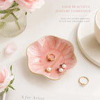 Pink Lotus Leaf Jewelry Dish Tray,Ring Dish Trinket Tray (Pink) - Image 2