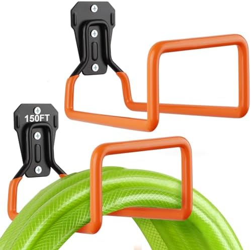 Hose Holder Stand Wall Mount, 2Pcs Heavy Duty Garden Hose Hanger Reel by UPCERA