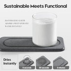 2Pack Diatomite Stone Coasters Water Absorbing Sink Tray for Kitchen & Bathroom Counter, Quick Dry Soap Dish Vanity Caddy, Dispenser Sponge Holder Space Organizer, Dark Gray - 8"x 3.8" - Image 3