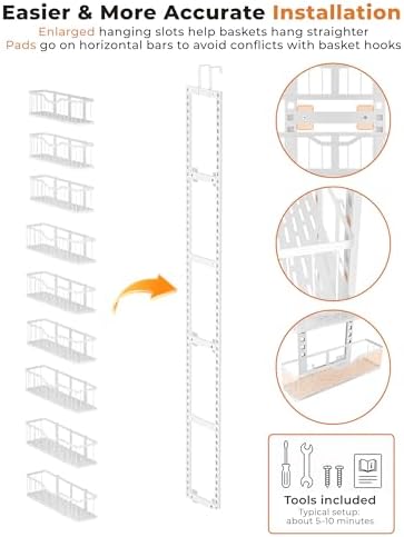 EVERIE Over the Door Pantry Organizer, 9-Tier Heavy Duty Door Storage Rack with Solid Bottom Baskets, Stable No-Bumping Design, Adjustable Hanging Shelves for Kitchen Pantry - Image 5