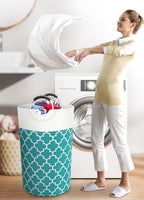 Large Laundry Basket, 82L Tall Collapsible Hamper with Handles, Green - Image 6