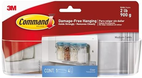 Command Clear Medium Caddy with Clear Strips, 1 Caddy, 4 Strips by Unknown