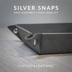 Lifetime Creations Personalized Valet Tray (Black) - Custom Engraved Vegan Leather Snap Catchall, Gifts for Groomsmen - Image 4
