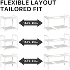 Simple Houseware Under Sink 2-Tier Heavy Duty Expandable Organizer, White - Image 5