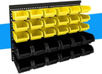 30Pcs Plastic Wall Mounted Storage Bins Parts Rack Nuts And Bolt Bins Organizer For Shop Garage for Screws, Nuts, Bolts, Nails, Beads, and Small Hardware Parts(YELLOW+BLACK, 30) by Unknown