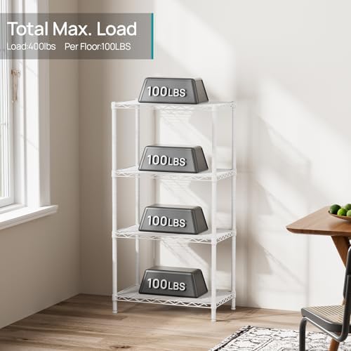 SINGAYE 4 Metal Shelves Wire Shelving Storage Shelf Adjustable Unit Pantry - Image 7