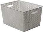 BINO | Plastic Storage Baskets, 45 Liter - 2 Pack, Natural Grey | THE WOVEN COLLECTION | Storage Basket for Shelves | Woven Storage Baskets for Organizing Bins | Pantry Shelf Organizer | Container Bin - Image 6