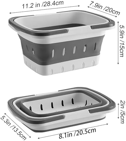 2 Pack Portable Folding Plastic Shower Caddy Basket, Perforated, Travel Bathroom Organizer for Bedroom, Shower, Collage Dorm Room, Camping and RV Use (Blue, 2 pack) - Image 2