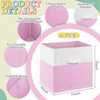 Yinder 6 Pcs Cube Storage Bin 10.5''x10.5''x11'' Storage Bins for Playroom Decor Colorful Bins for Kids Foldable Baskets for Nursery Organizer Boxes Fabric Boxes(Macaron Colors) - Image 2