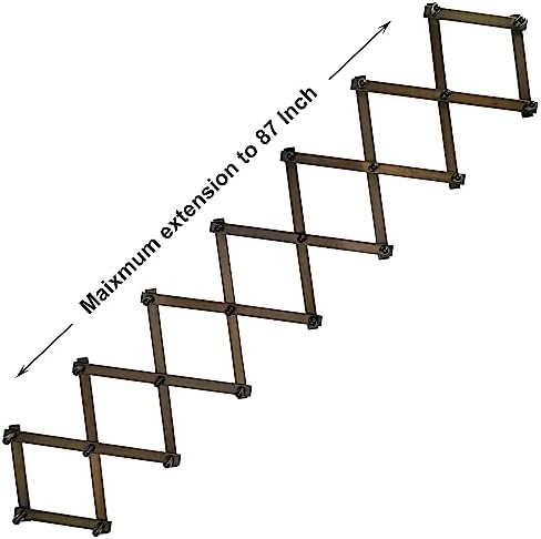 SKOLOO Accordion Wall Hanger with 22 Hooks, Modern Expandable Coat Rack Hat Rack for Wall, Solid Wooden, Dark Walnut Color - Image 6