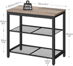 HOOBRO Shoe Bench, 3-Tier Shoe Rack, Industrial Shoe Organizer Storage Bench, 19.7 inches Entry Bench with Mesh Shelves, for Entryway, Living Room, Hallway, Easy Assembly, Greige BG50HX01 - Image 3