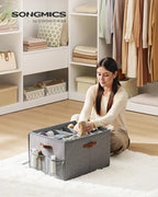 SONGMICS Shoe Organizer for Closet, Fabric Bins, Fits up to 16 Pairs - Image 2