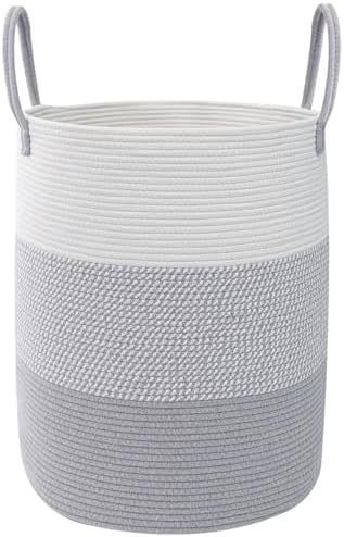 105L Extra Large Laundry Basket, Clothes Hamper with Handles- Grey by HZFTJOY