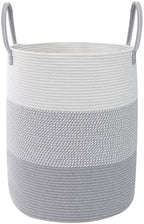 105L Extra Large Laundry Basket, Clothes Hamper with Handles- Grey by HZFTJOY