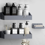 Acrylic Shower Caddy Bathroom Organizer,Rustproof Shower Shelves - No Drilling Wall Mount Shelf, Adhesive Bathroom Storage For Shampoo With Soap Holder 3 Pack by YAWSOUP