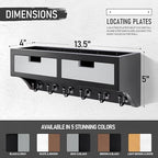Rebee Vision Key Holder Wall Mount with Drawer for Entryway, Black & Gray - Image 6