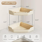 VITVITI 2 Tier Corner Bathroom Counter Organizer, Bathroom Countertop Organizer Storage for Sink, Plastic Makeup Organizer for Vanity Countertop Kitchen with Hooks, Cream White - Image 6