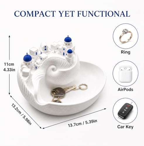 Santorini Catchall Bowl Decorative Tray for Keys Jewelry Coins Trinket Dish - Image 3