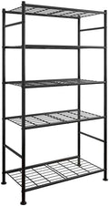 Sakugi Storage Shelves - 5 Tier Shelf Organizer, Heavy Duty Garage Shelving Unit with Leveling Feet, Stable Metal Shelves Organizer for Pantry, Kitchen and Closet, 33.0" W x 12.6" D x 72.0" H, Black by Sakugi