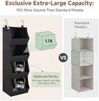 StorageWorks Basics Hanging Closet Organizer, Foldable Storage Organizer | 4-Shelf Wide Trapezoid Closet Shelves with Reinforced Anti-Sagging Support for Sweaters, Hoodies and Handbags, Black - Image 4