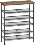HOOBRO Shoe Rack for Entryway, 6-Tier Shoe Organizer with Adjustable Mesh Shelves, 18-24 Pairs of Shoes, Spacious Floor Mount, Metal, Industrial, Shoe Shelf for Closet, Rustic Brown BF60XJ01 by HOOBRO