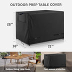 Outdoor Dining Table Cover for Patio Metal Steel Slat Table - Image 2