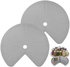 2 PCS 26.5" Lazy Susan Shelf Liner, Silicone Lazy Susan Liner, Non-Slip and Heat-Resistant, Dual Tier Pie Cut Organizer for Drawer Refrigerator Cupboard Cabinet Organizers(Gray) by Unknown