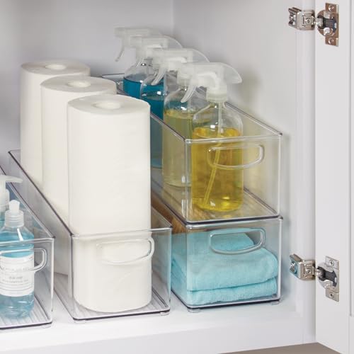 iDesign Plastic Stackable Pantry Bin with Handles, Set of 2, Clear - Image 6