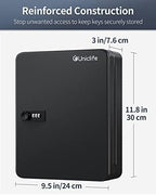 Uniclife 100 Position Key Cabinet with Combination Lock Resettable Black Digital Security Storage Box Steel Key Organizer with Colorful Key Tag Labels Stickers and Hooks - Image 2