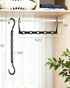 AMKUFO Hangers-Space-Saving 8 Pack Space-Saver, College-Dorm-Room-Essentials for Guys Girls, Smart Hangers for Bedroom Apartment Essentials, Black Plastic Magic Hangers House Organization Must Haves - Image 2