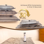 Vacbird Travel Vacuum Bags with Rechargeable Pump, Carry-On Space Saver | See Contents Easily with Transparent Bags, 1500mAh Pump Compresses 90+ Bags, Carry-On Size for Easy Travel Packing - Image 4