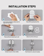 Plastic Broom Holder Wall Mount, White, 4 Count - Image 3
