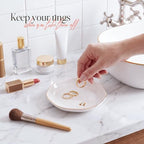 Ceramic Jewelry Tray, White Initial A Personalized Jewelry Dish - Image 5