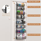 VyGrow Over The Door Organizer, 8-tier Metal Door Organizer Hanging with Adjustable Baskets, Behind The Door Storage for Bedroom Closet Bathroom Pantry Cabinet Kitchen, Black - Image 3