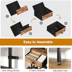 5 Tier Shoe Rack with 2 Drawers, Rustic Brown - Image 5