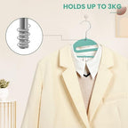 Heavy Duty Plastic Hangers 50 Pack with Non-Slip Design,0.2 Inches Thick,360°Swivel Hook Space Saving Organizer for Bedroom Closet,Shirts,Pants,Strong Enough for Coat(Dusty Blue- S Shaped) - Image 6