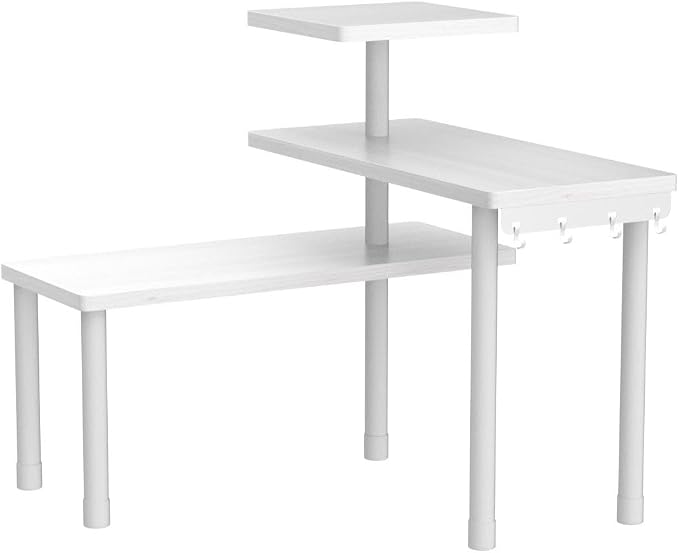 JayRex 3-Tier Bathroom Countertop Corner Shelf Organizer, White - Image 5