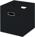 Black Foldable Storage Cubes Bins , Fabric Storage Box Cubes Organizer Baskets with Dual Handles for Home Organizer (Black) by HEAYEEG