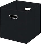 Black Foldable Storage Cubes Bins , Fabric Storage Box Cubes Organizer Baskets with Dual Handles for Home Organizer (Black) by HEAYEEG
