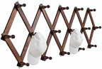 SCUNDA Hat Rack for Wall, Expandable Wall Hat Holder with 16 Hooks, 16 inch Wooden Wall Hook for Baseball Caps,Cowboy, Bag,Hoodie(Brown) by SCUNDAHOME